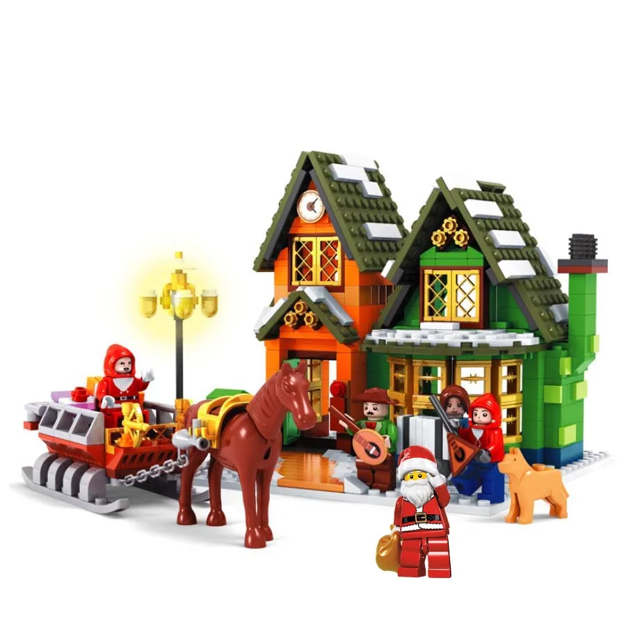 

861pcs Sermoido Winter Village Post Office City Advent Calendar Christmas Model Building Blocks Bricks Toy Compatible Legoings