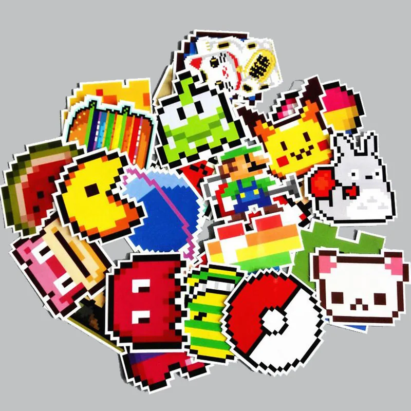 

25pcs Pixel Air Cartoon Pokemon Graffiti Stickers Car Stickers Laptop Case Pvc Waterproof Sticker Children'S Stationery Stickers