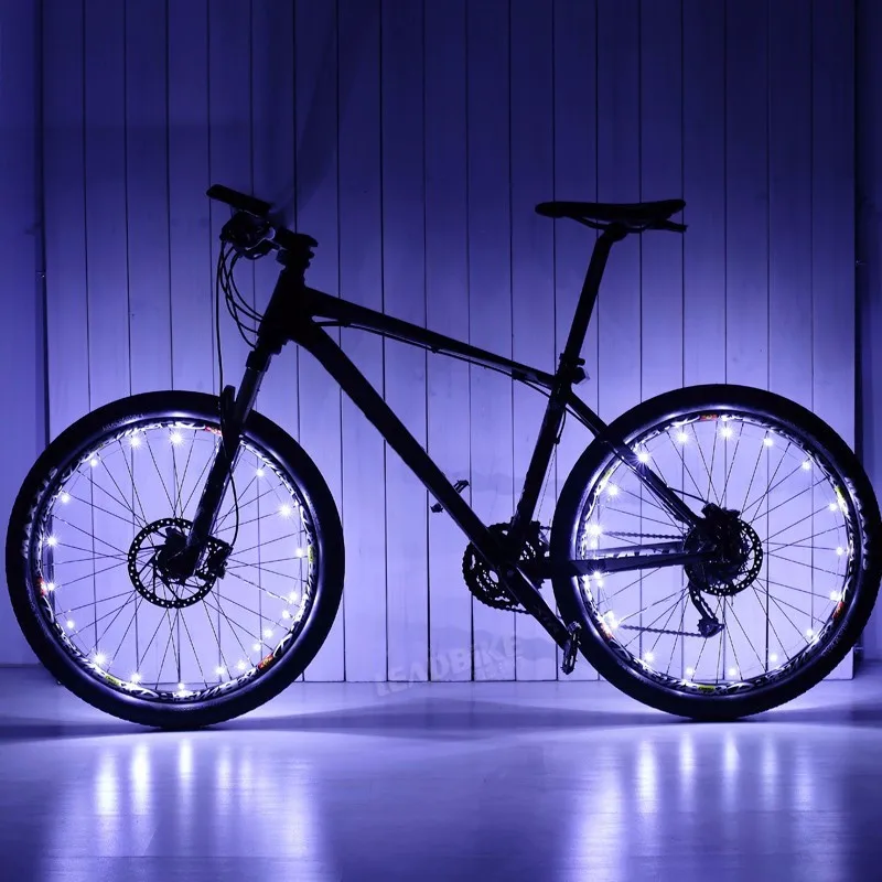 Flash Deal Leadbike Bicycle Accessories Waterproof 20 Led AA Battery Colorful Safety Wheel Light Bike Spoke Light Lamp For Night Riding 5