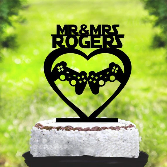 Decoration De Gateau De Mariage Mr Mrs Personnalise Pour Controleur De Gateau De Mariage Pour Les Jeux Video Et Les Jeux Video Figurine Pour Gateau De Fete Aliexpress