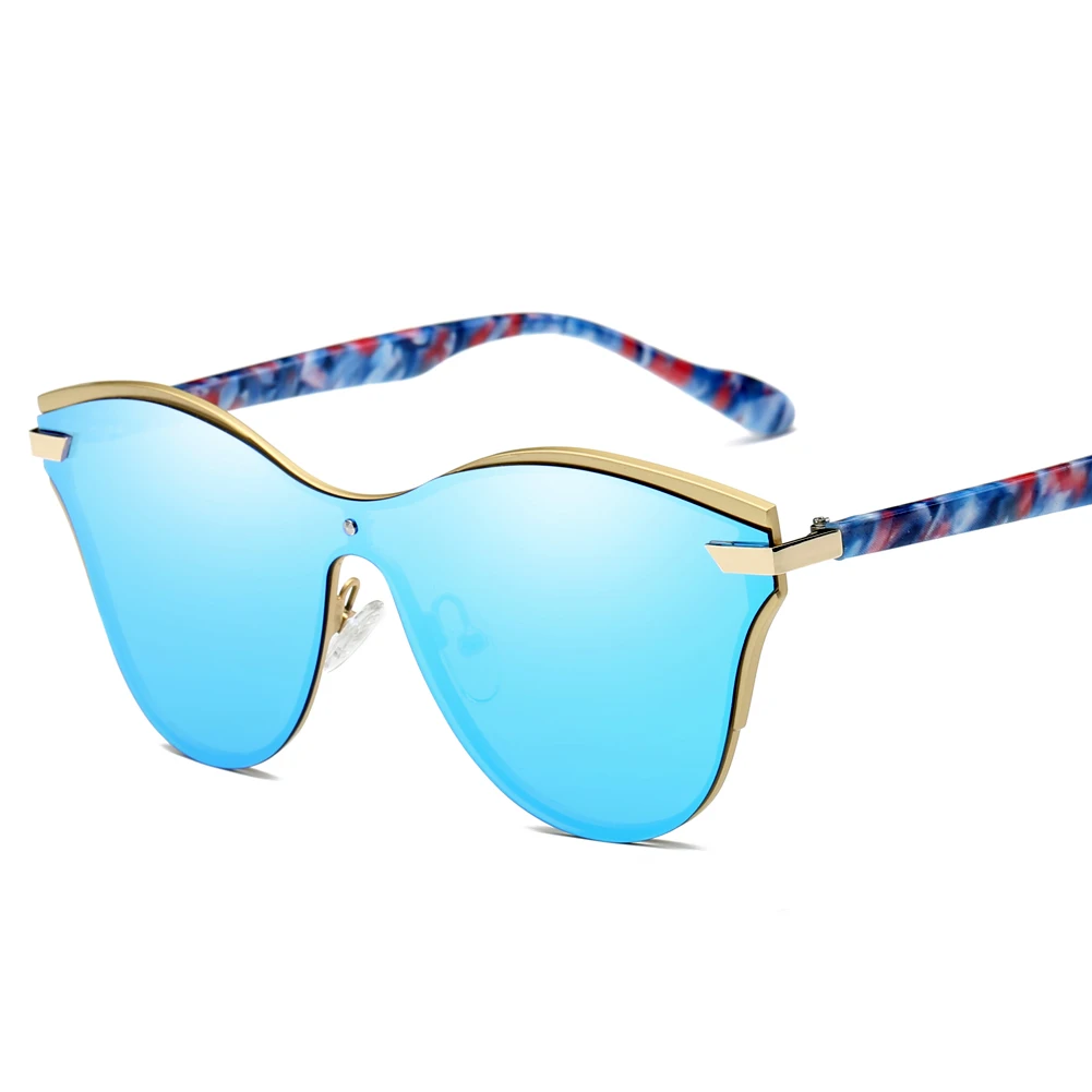 Ladies 2018 Brand Designer Pink Blue Butterfly Sunglasses Gold Metal