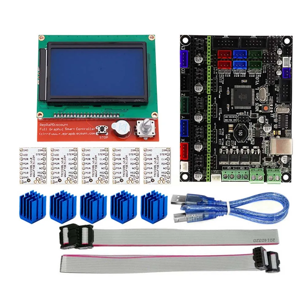 

For MKS GEN L Compatible with 12864 LCD Display Support TMC2208 Motor Driver 3D Print Kits @JH