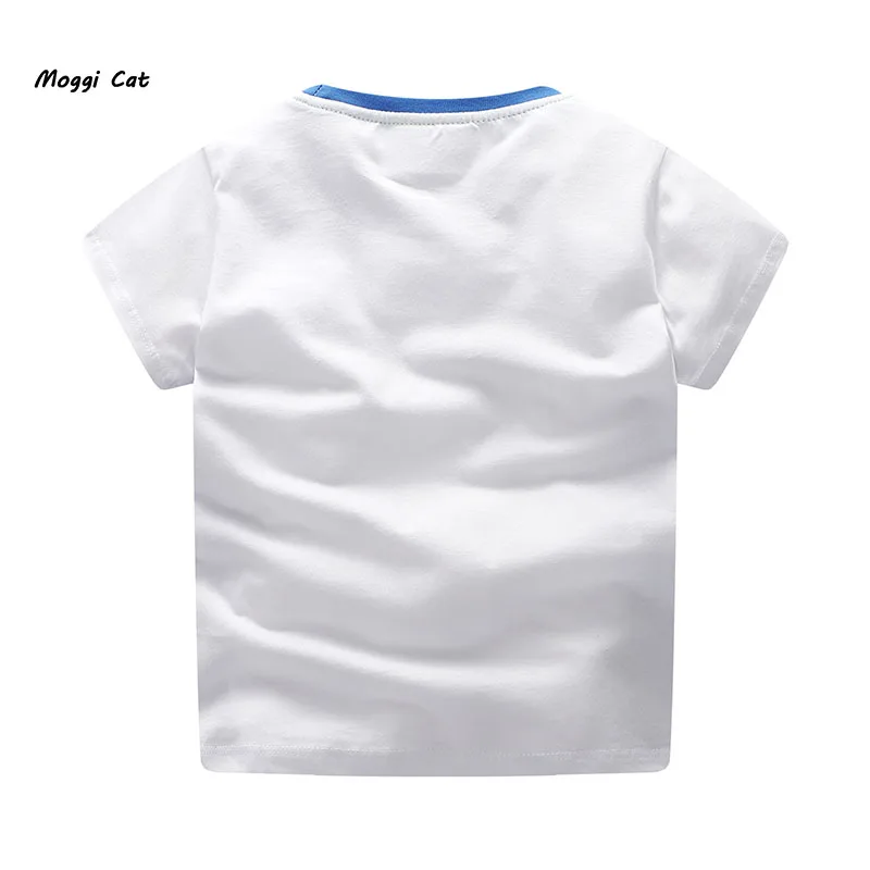 Moggi Cat Short Sleeves T-Shirts For Boys Girls Cartoon Print T Shirt Kids Summer Baby Girl Tops 18M-6Y Years Designs (3)