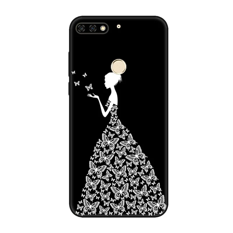 5,9" Coque для Huawei Y7 Prime чехол Мультфильм Окрашенные прозрачные силиконовые мягкие чехлы для Huawei Prime оболочка задняя крышка