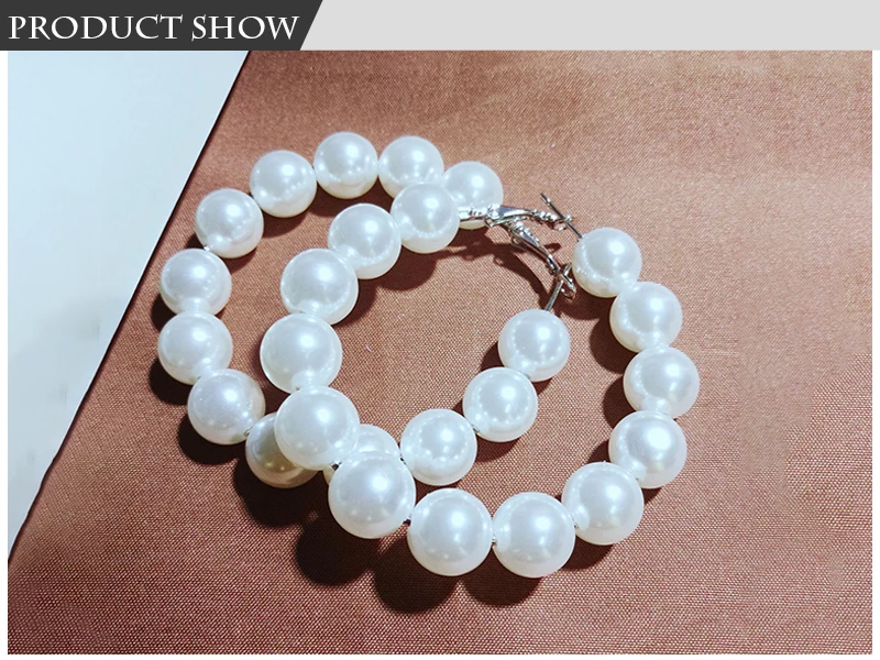 Pearl Hoops Earrings  (1)