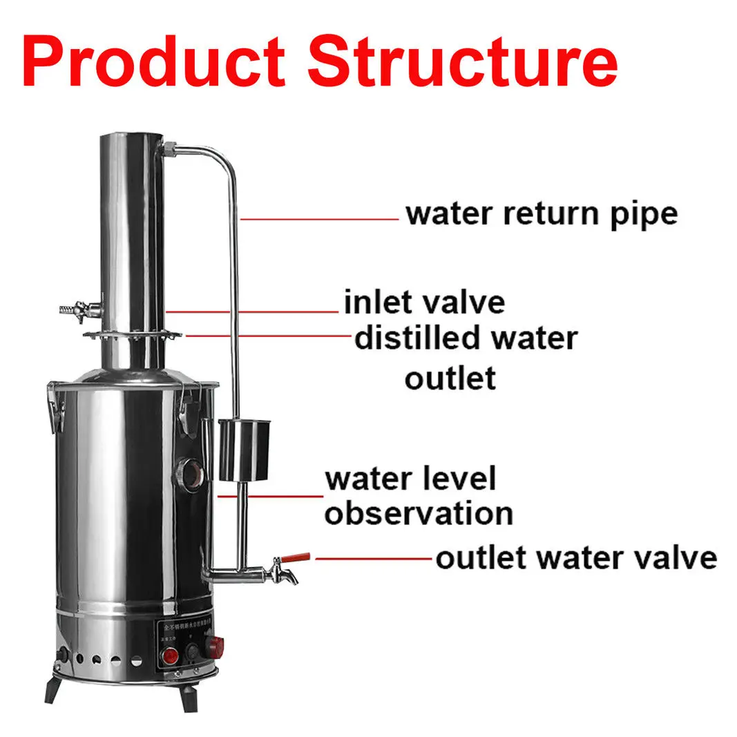 3L-20L литров нержавеющий медицинский/домашний/лабораторный дистиллятор чистой воды фильтр очиститель электрический набор для варки w/контроль воды/нормальный тип