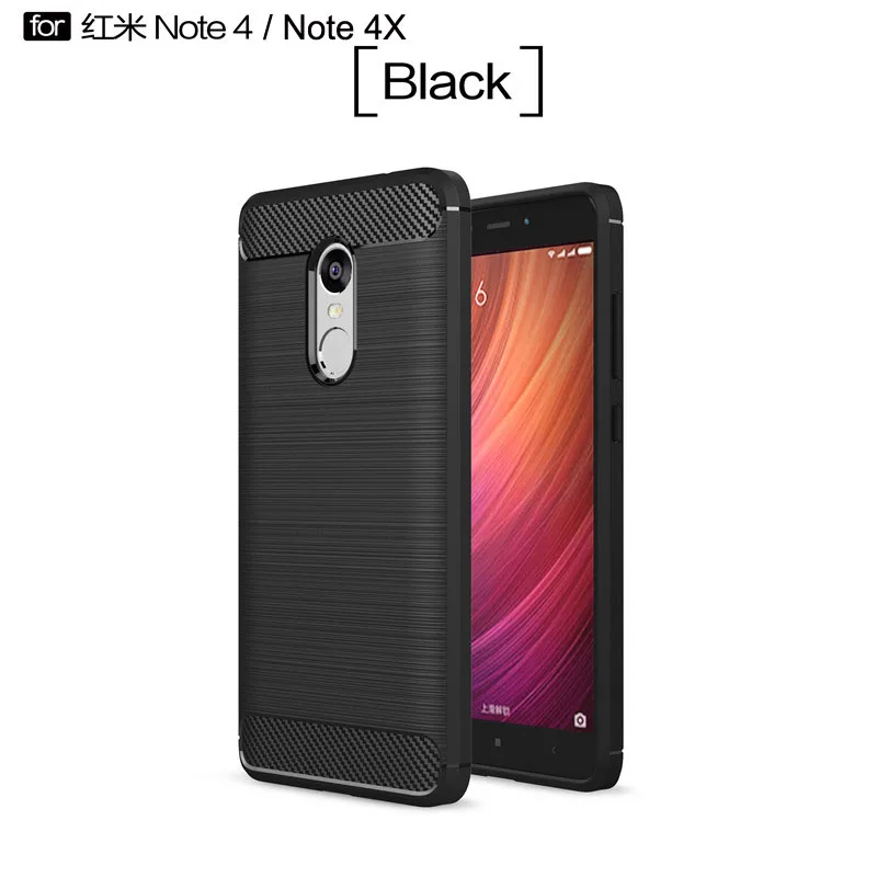 Черный Для Xiaomi Redmi Note 4X чехол Note 4 силиконовый углеродного волокна противоударный Облегающий мягкий чехол для Xiaomi Redmi Note 4X Note 4 чехол - Цвет: Черный