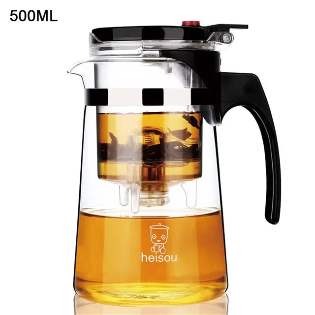 High temperature Resistance Glass Tea Set Heat resistant Glass Stainless Steel Filtering Teapot