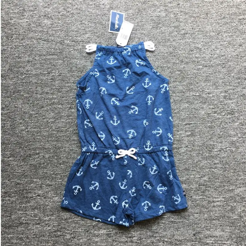Новое летнее платье для маленьких девочек со стрелками с рисунком комбинезоны, детская одежда для маленькой девочки overralls штаны для девочек детская одежда - Цвет: Синий
