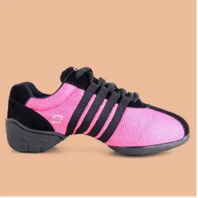 Новые брендовые Танцевальные Кроссовки для женщин и мужчин; черные сетчатые Танцевальные Кроссовки в стиле хип-хоп; спортивные кроссовки для девочек; Танцевальная обувь для женщин - Цвет: Pink