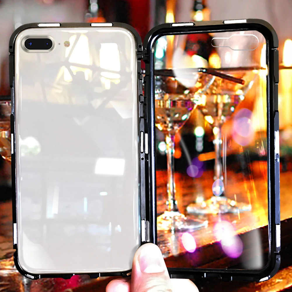 Магнитный Адсорбция 360 Полное покрытие чехол для iPhone XS Max XR X 7 6 6S 8 Plus с передним