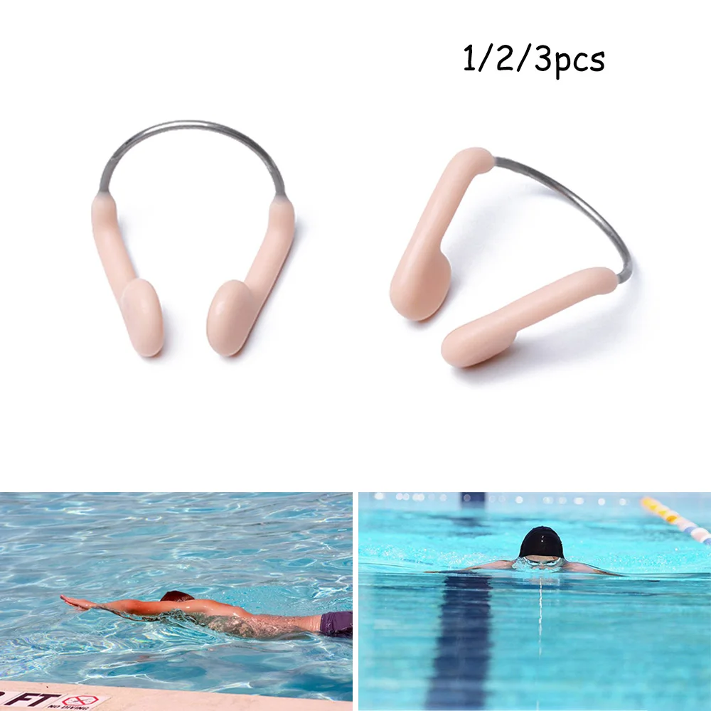 

Durable No-Skid Soft Silicone Steel Wire Nose Clip for Swimming Diving Water Sports Nose Clip Skin Color Swimming Accessories