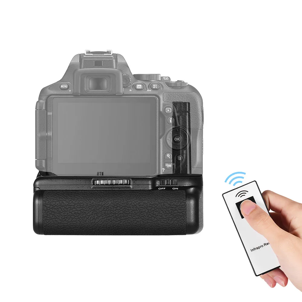 Vertical Battery Grip Holder for Nikon D5500 D5600 DSLR Camera EN-EL 14 Battery Powered with IR Remote Control