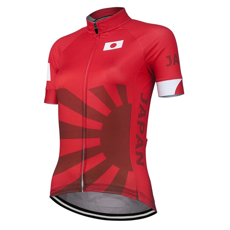 New 2019 Japan Summer Women Red Cycling Jersey Customized Bike Road Mountain Race Tops Racing