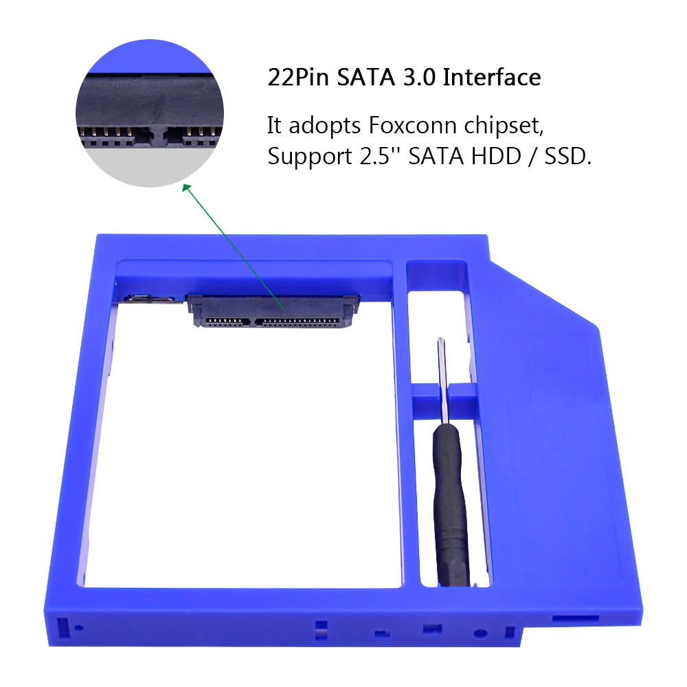 CHIPAL Универсальный SATA 2nd HDD Caddy 12 7 мм для 2 5 'ƈ ТБ HD коробка SSD чехол Корпус адаптер