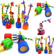 Детская интеллектуальная игрушка Танцующая подставка красочная качалка Жираф деревянная игрушка игрушки для детей младенческая игра деревянная развивающая игрушка