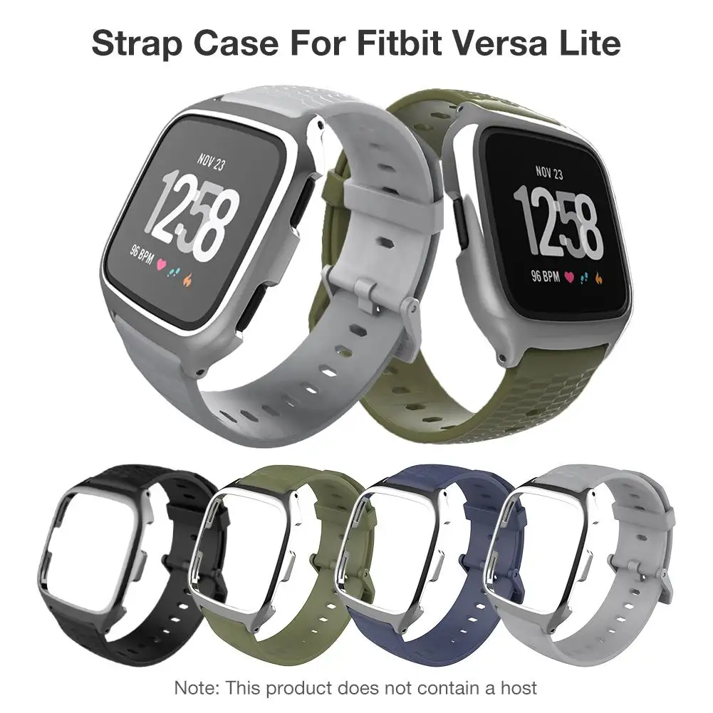 

2 in 1 Smart Watch Band Replacement Wrist Straps Silicone Case Universal Watch Case Wristband For Fitbit Versa Lite Accessories