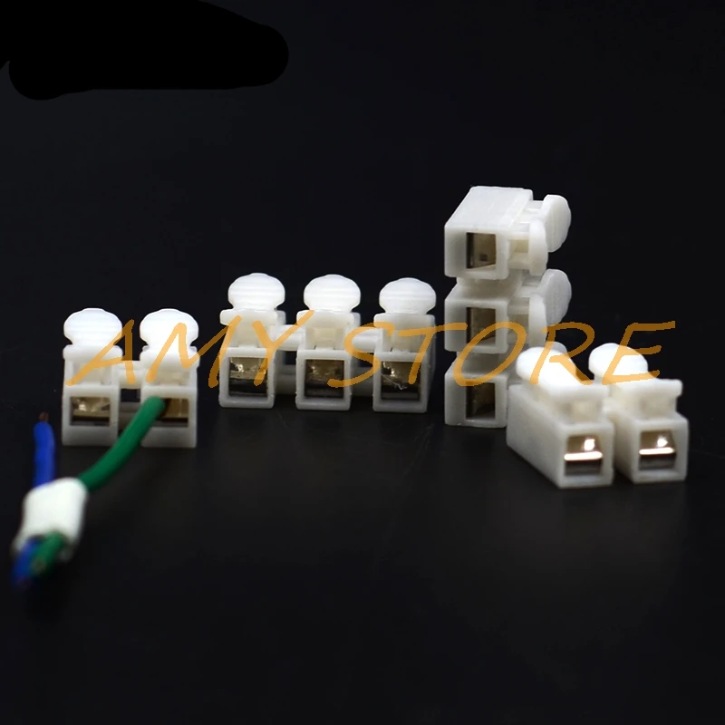 

30Pcs Motorcycle Car Boat Electrical Spring 2/3Pin Way Cable Connector CH2 CH3 Quick Splice Lock Wire Terminals White 0.5-2.5mm2
