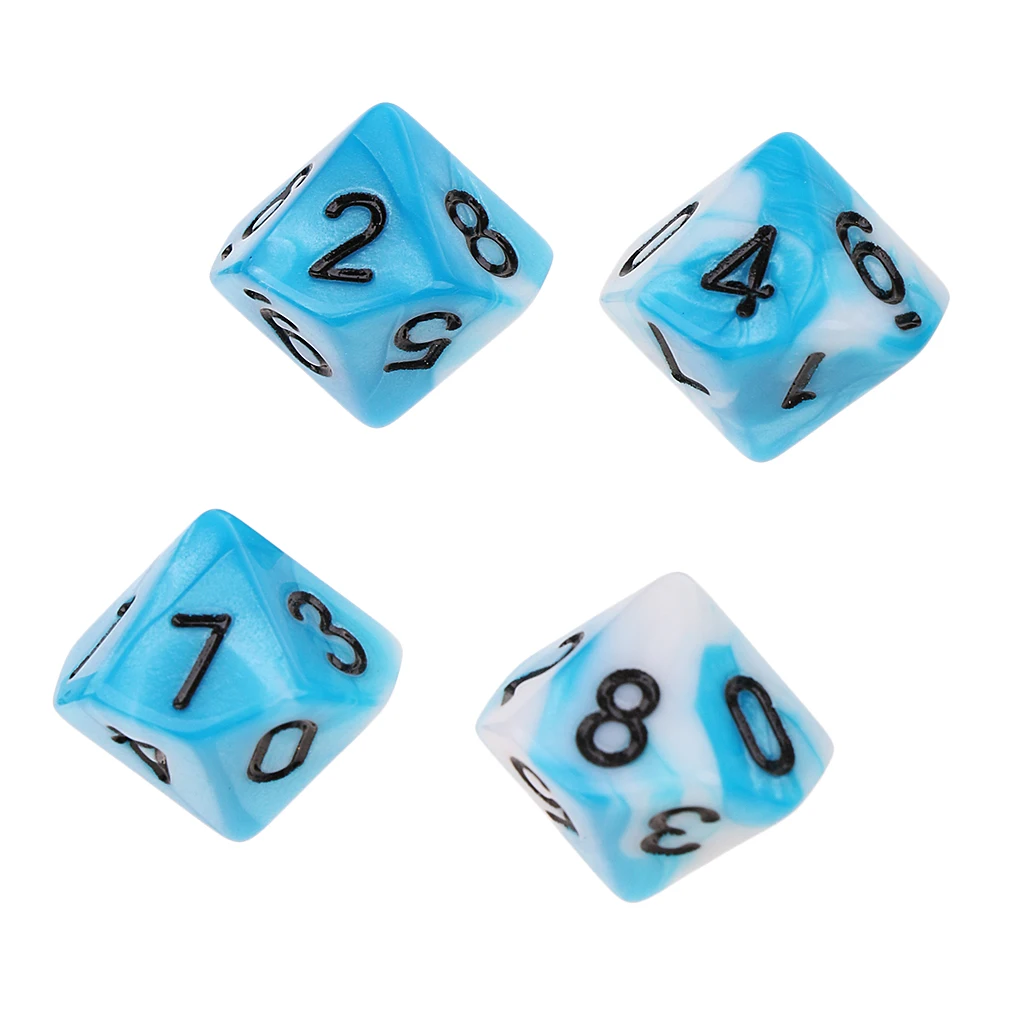 Perfeclan 10pcs 10 Sided D10 Polyhedral Dice Double Color for DND RPG MTG Board Game Accessories Double Colors Dice