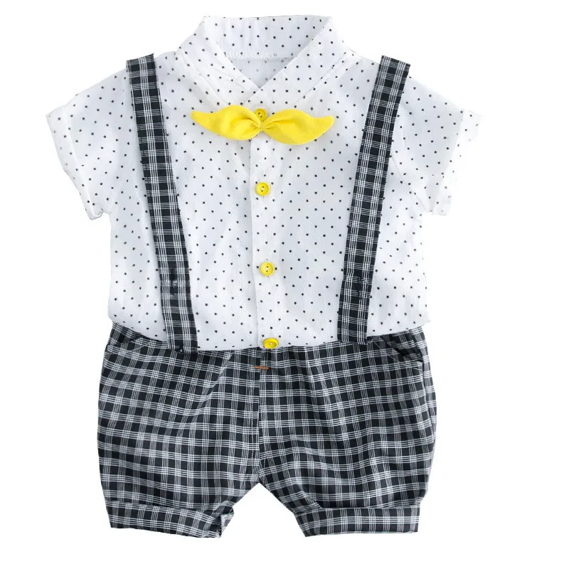 

2019 Summer New Boys Short Sleeve Plaid Shirt Children's Wear Boys Summer New Short Sleeve Set