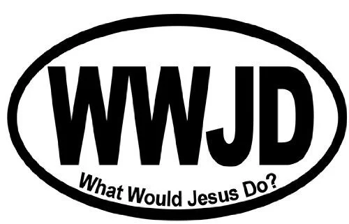 WWJD что бы сделал Иисус? Окно Стикеры 13x8 см