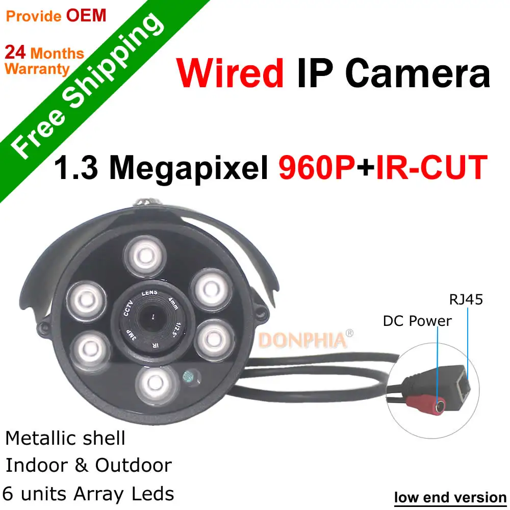 

Big sale! 960P Home security IP Camera outdoor ir day night vision 1.3MP Plug and play Onvif P2P Surveillance CCTV wired Camera