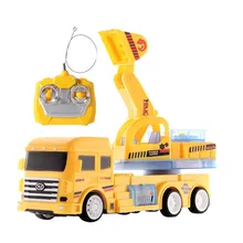 RC автомобиль дети огни Музыка строительный автомобиль экскаватор на дистанционном управлении грузовик игрушки для мальчиков подарки для детей дропшиппинг