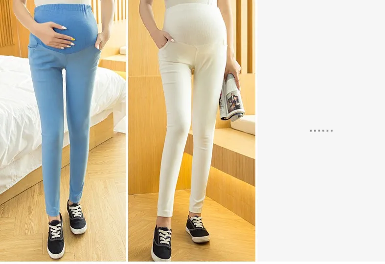 Calças de Maternidade Roupas de Maternidade Calças de Gravidez para Grávidas Capris Comprimento Total Alta Frete Grátis 4 Calças e capris