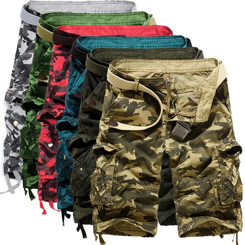 Новинка 2018 года Камуфляж Свободные Брюки карго шорты для женщин для мужчин прохладное лето военная Униформа Camo Мужские шорты Карго