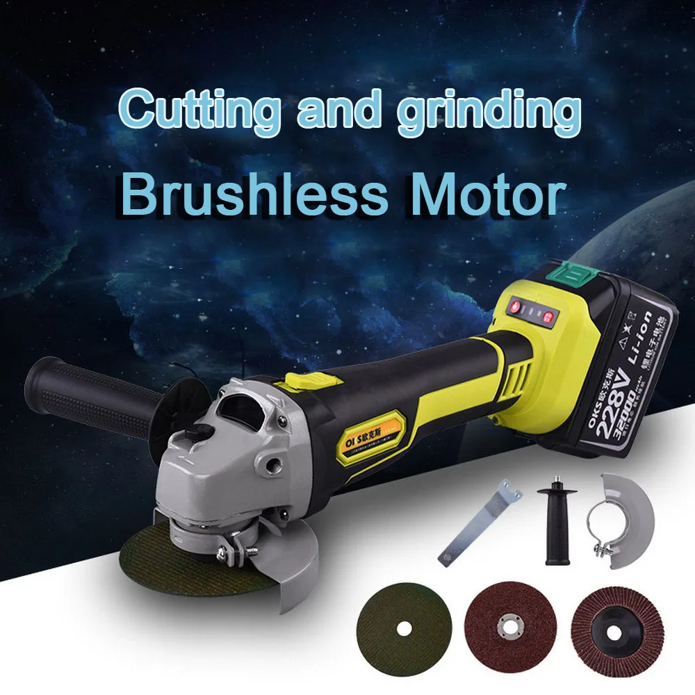 

Angle Grinder Cordless Cutting Grinding Polishing Derusting Brushless Magnetic Motor Repair Power Tools For Wood Metal Cutting