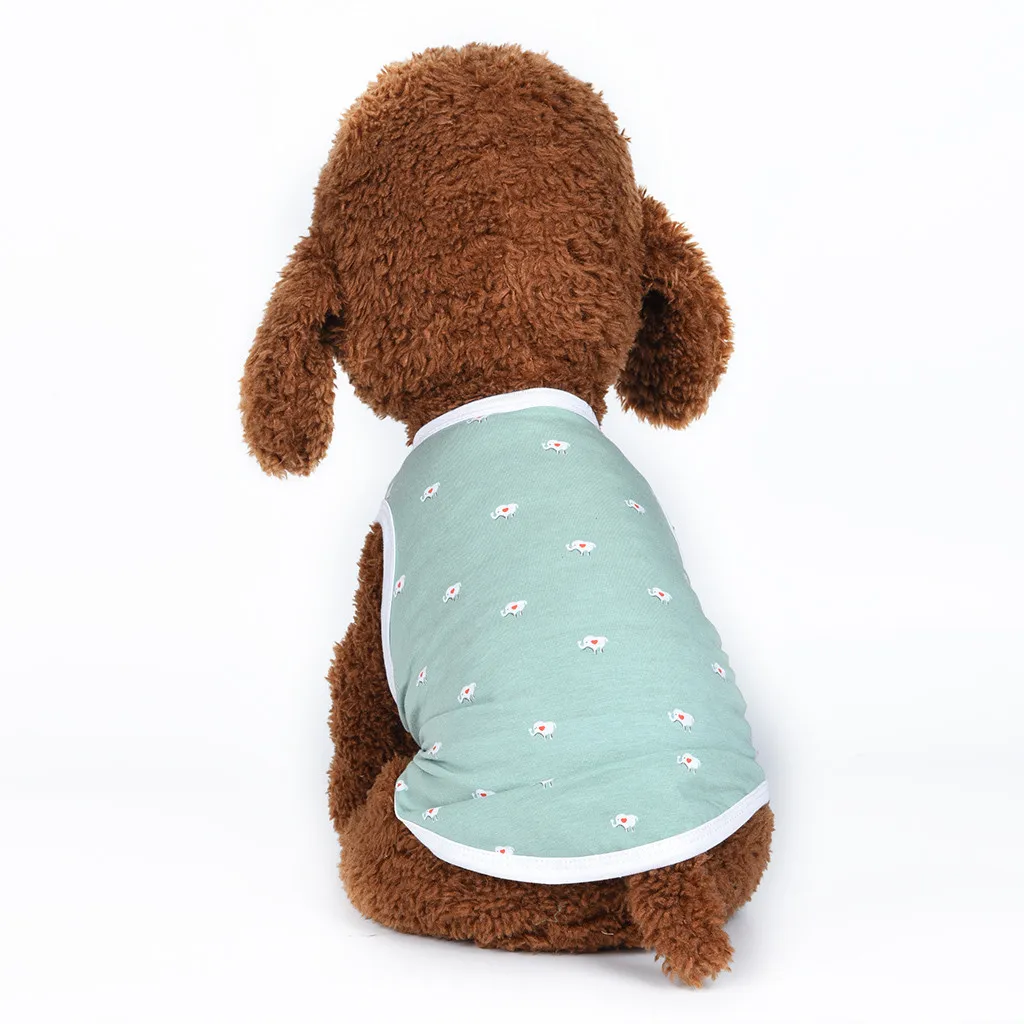 Одежда для собак летняя жилетка, футболка с милым Рисунком Слона жилет для животных летняя дышащая удобная одежда для кошек собак куртка для собаки