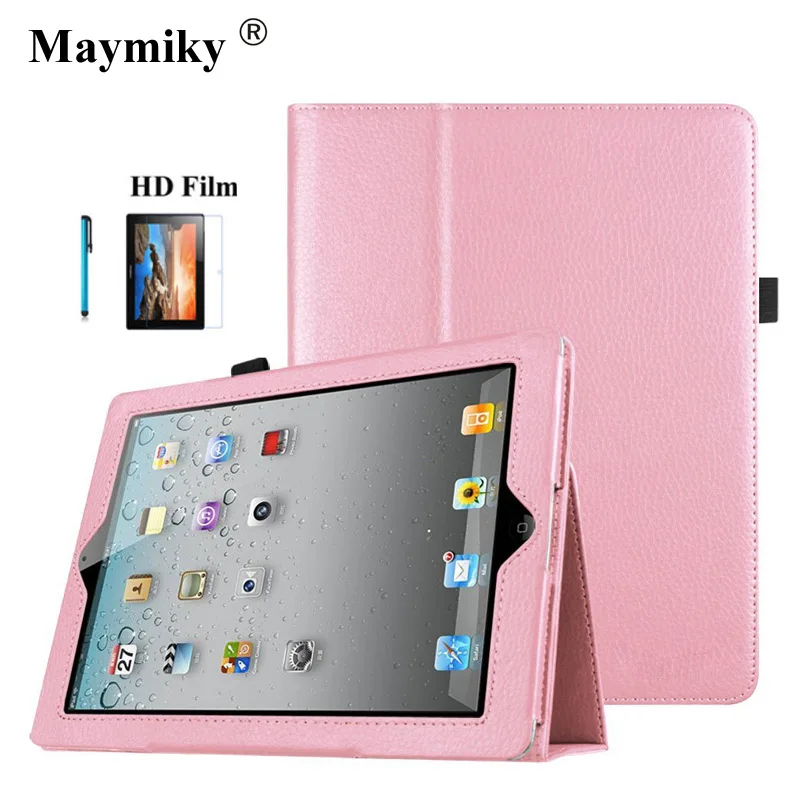 

For ipad Pro 10.5 Case Litchi Flip Folio PU Leather Smart Sleep Wake Up For Apple ipad Pro 10.5 Cover +Film+Stylus Pen