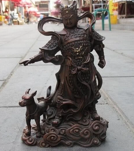 

[Nice Discount ] Chinese Myth Bronze god Erlang Dog heaven generals warrior Buddha statuary