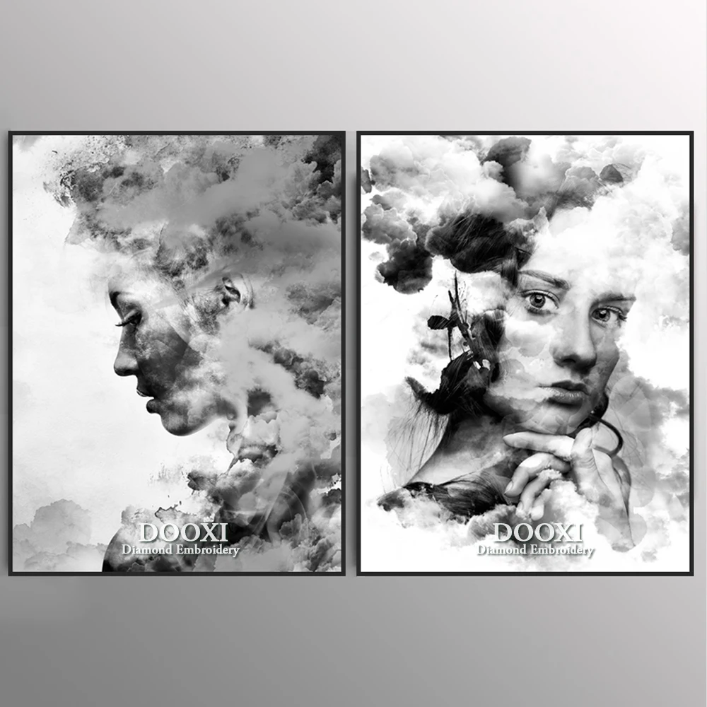 

DOOXI Diamond Painting Cross Stitch Full Square Picture of Rhinestone Cloud Girl DIY Diamond Mosaic Diamond Embroidery Sale