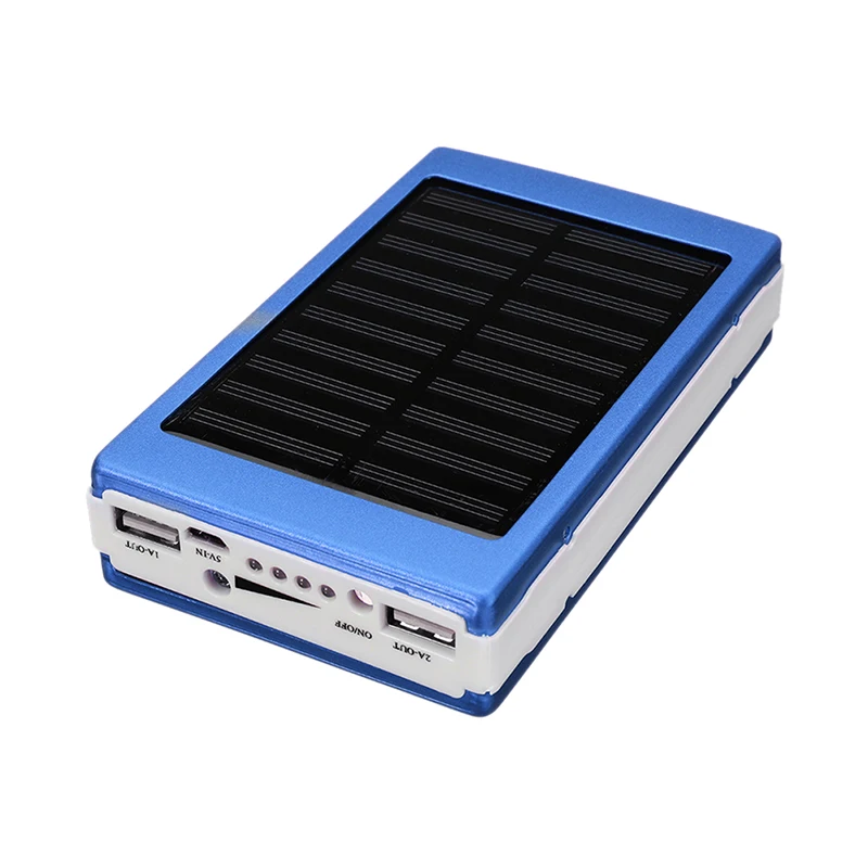 DIY 5x18650 портативное зарядное устройство, портативное зарядное устройство, 18650 солнечное зарядное устройство, чехол-коробка с двумя usb-портами, зарядное устройство для телефона, фонарик