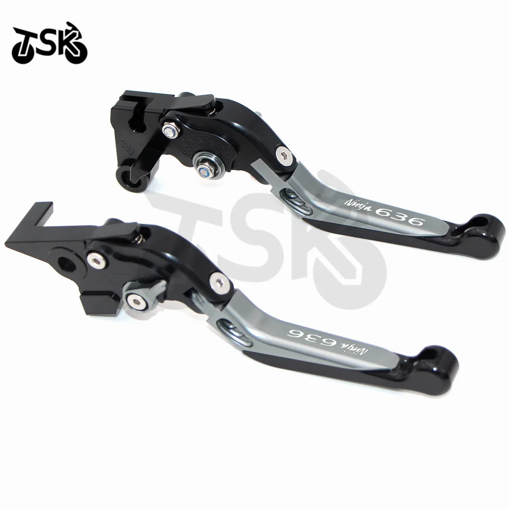 Логотип(Ninja636) для Kawasaki Ninja ZX6R 636 Ninja636 2007 2008- мотоцикла с ЧПУ Складные Выдвижные Тормозные Рычаги Сцепления