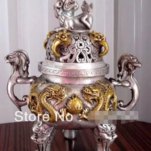 Тибетский бронзовый курильница* статуи дракона