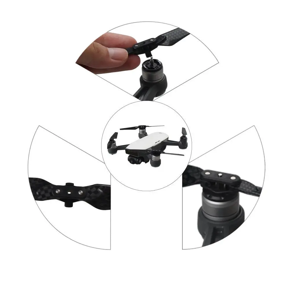 2 пары DJI Spark 4730f углерода Волокно винтов Quick Release реквизит складной нож