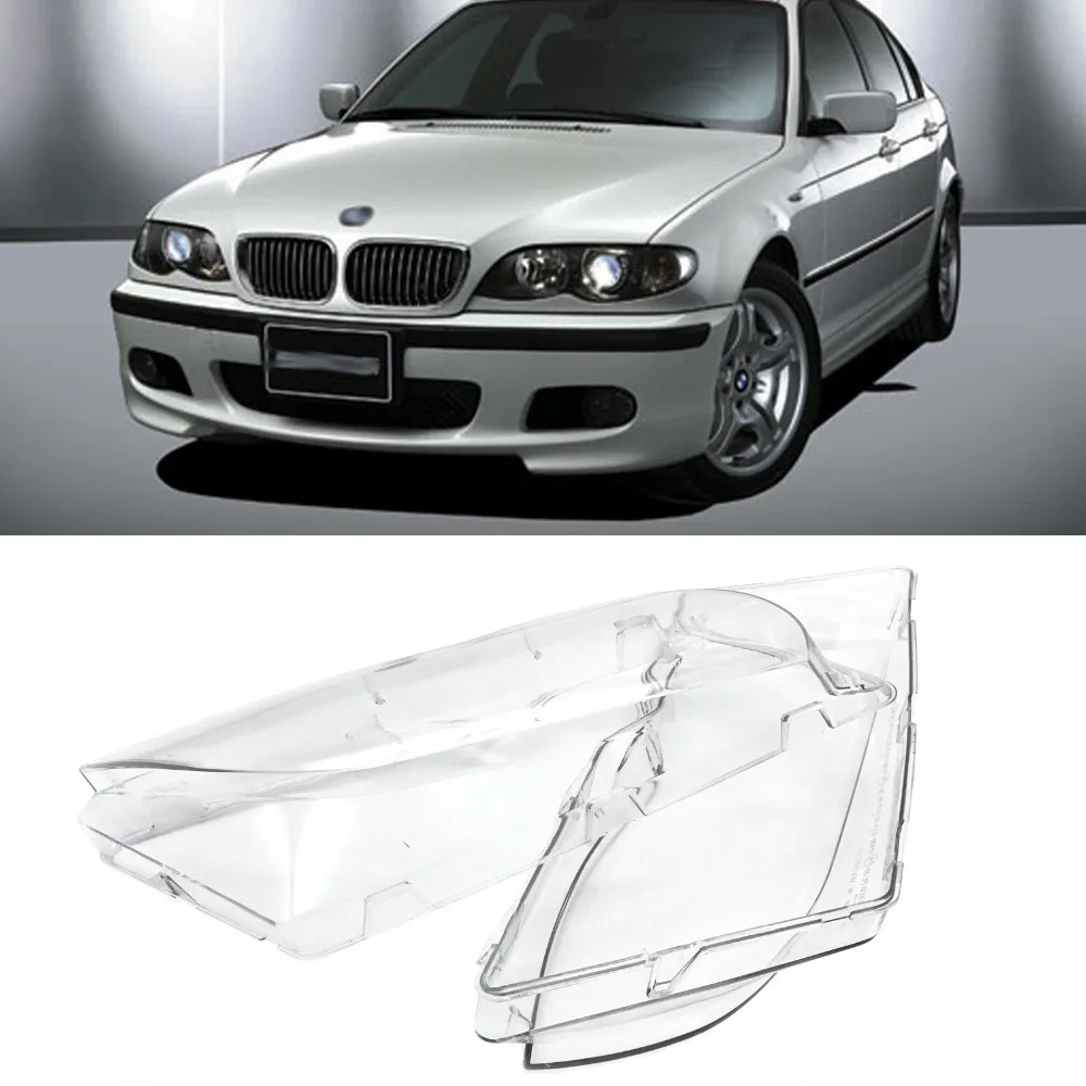 

JEAZEA Car Left + Right Side Headlight Lens For BMW E46 3 Series 325xi 330i 330xi 2002 -2004 63126924045 63126924046