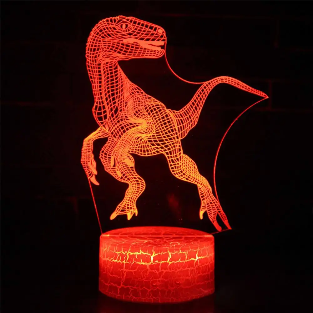 HobbyLane 3D ночник с сенсорным управлением динозавр батарея 3AA USB ночной Светильник многоцветный светодиодный светильник ing Рождественский подарок для дома