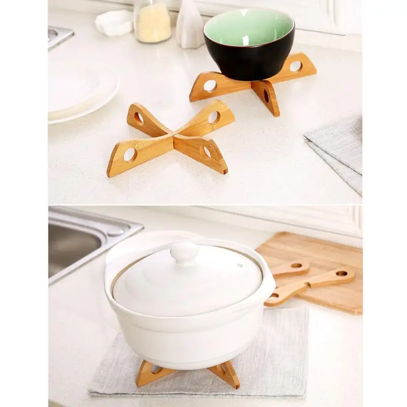 Bamboo Heat Resistant Pan Table Mat Removable Pot Holder Kitchen Cooking Insulation Pad Bowl Cup Dish Plate Placemat Coaster