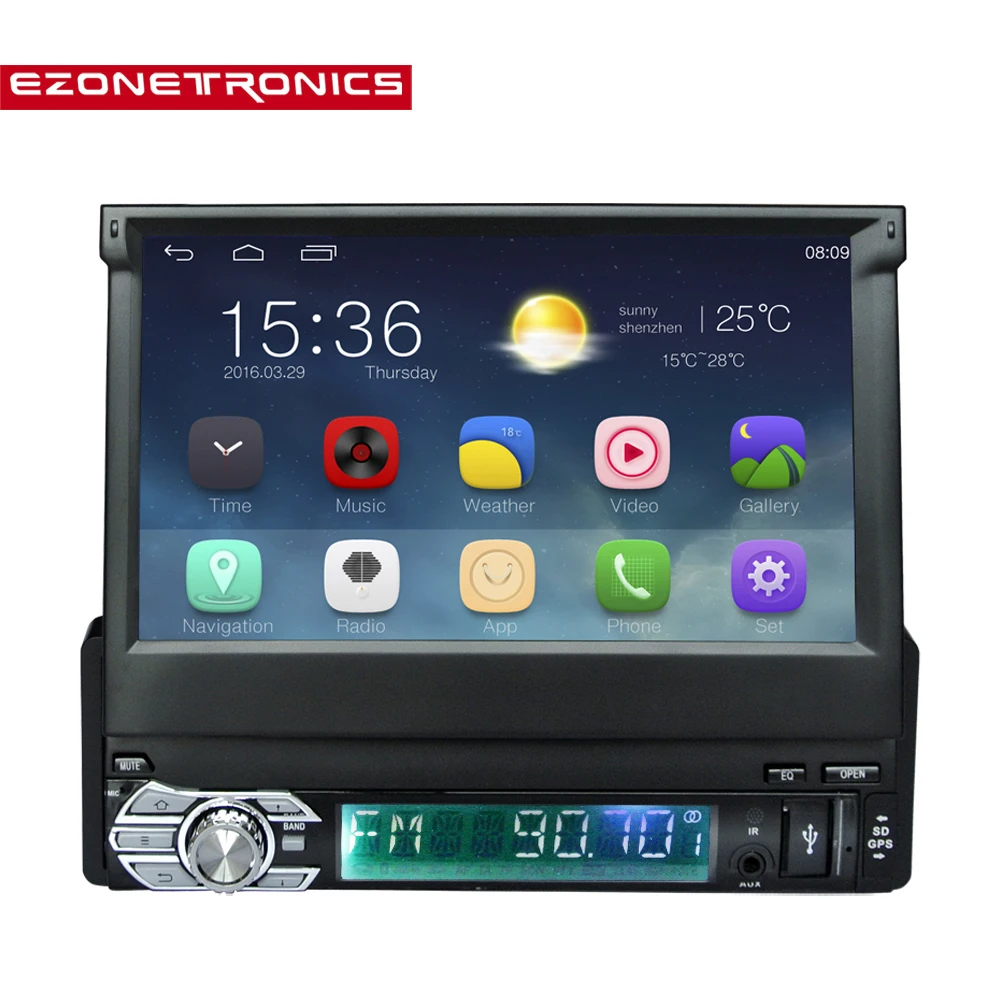 Discount 7" Capacitive Touch Screen 1Din 1024*600 Android 5.1 Car Radio Stereo Universal For GPS Navigation BT Radio Stereo Audio Player 0