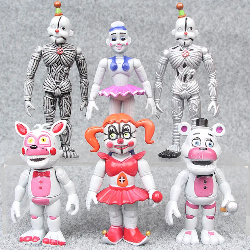 

6pcs/lot Cosplay Five Nights At Freddy's FNAF Foxy Freddy Chica Freddy PVC Action Figure Model Doll Toys For Kids Gifts