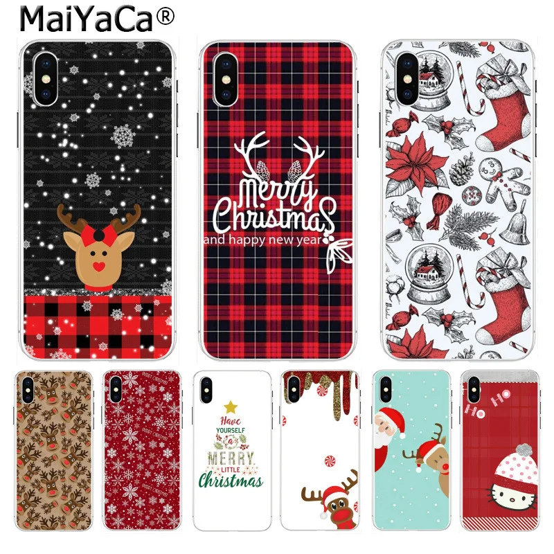 

MaiYaCa happy New Year merry Christmas Printing Drawing phone Cover for iPhone 8 7 6 6S Plus X 10 5 5S SE XR XS XS MAX