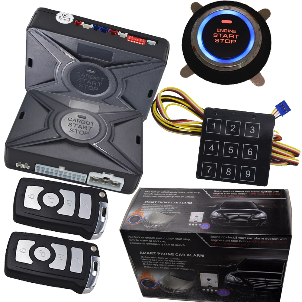 remote engine start pke car alarm system with rfid ...