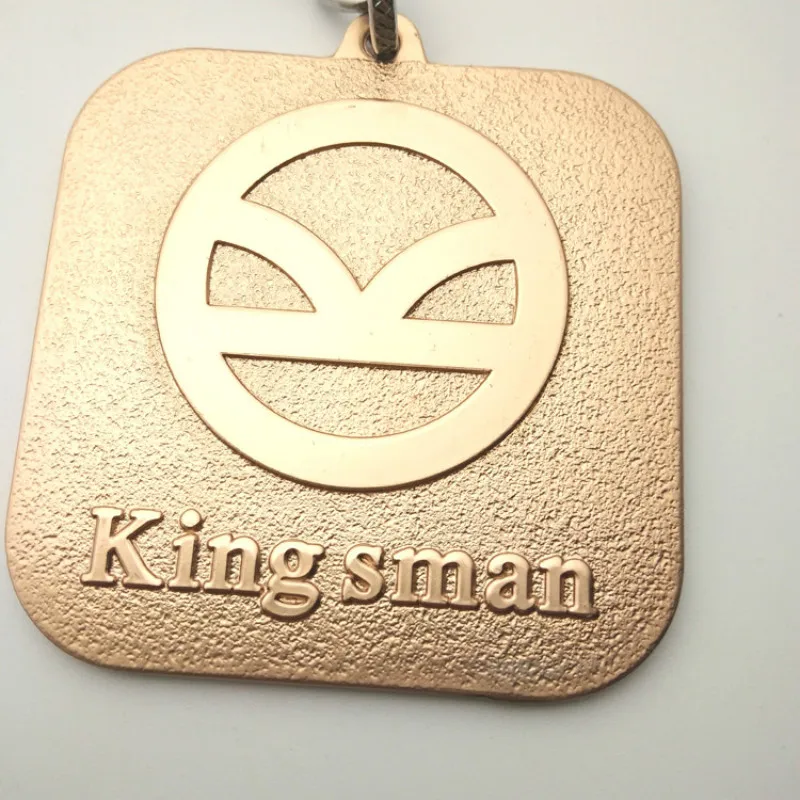 Лидер продаж Kingsman золотой круг косплей аксессуары брелок металлический круглый логотип брелок кольцо косплей реквизит подарок