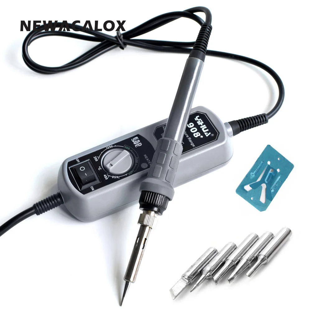 

Electrical Thermostat Soldering Iron Welding Tool SMD Rework Station EU Plug 110V/220V 65W  +Solder Stand Holder+5pcs Solder Tip