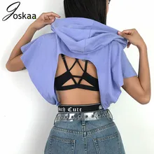 Summer Backless Hooded Cotton Loose Short Sleeve Oversize Letter Printed Patchwork Women Korean Summer Tops Summer Backless Hooded Cotton Loose Short Sleeve Oversize Letter Printed Patchwork Women Korean Summer Tops
