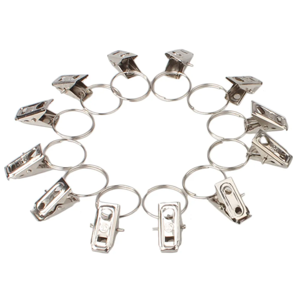 Hot Sell Window Shower Curtain Stainless Steel Rod Clips Rings Drapery Clips 20pcsin Curtain