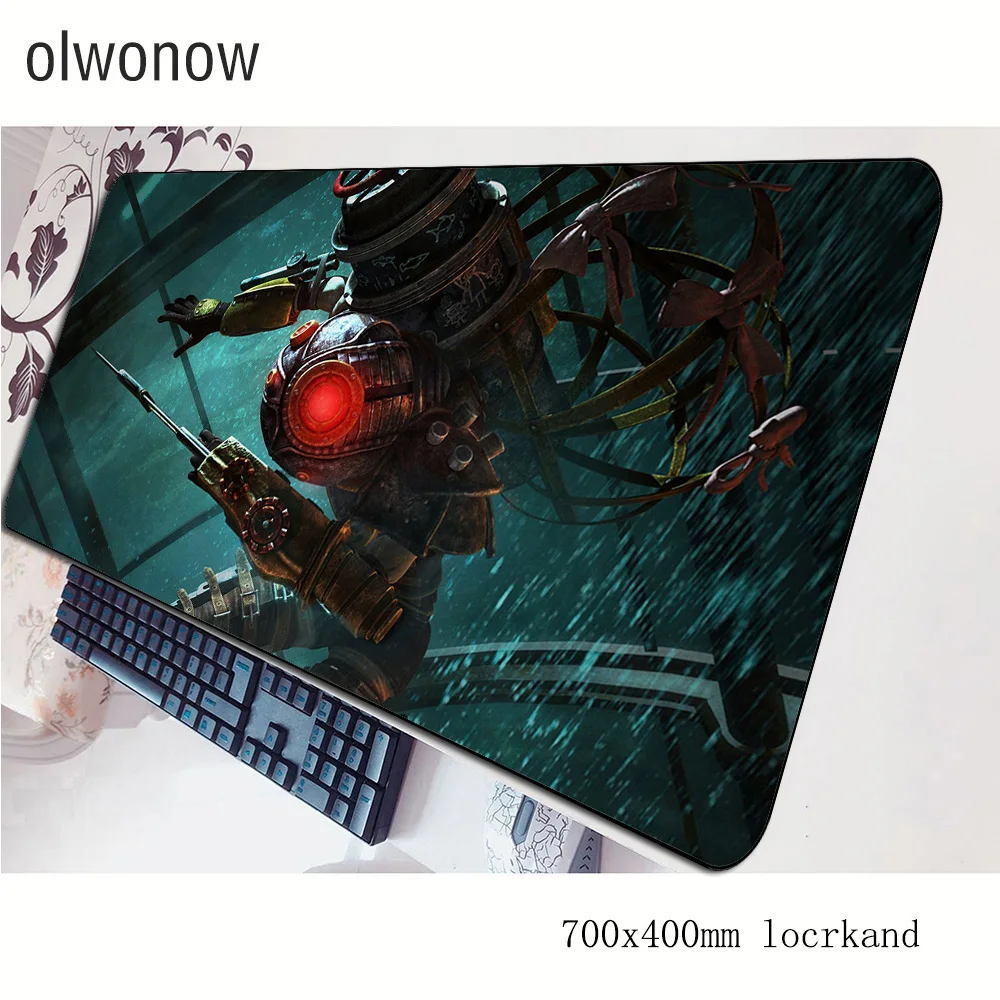 Bioshock коврик для мыши 700x400x3 мм игровой коврик для мыши большой коврик для геймера с обработанным краем компьютерная настольная клавиатура со встроенной мышью толстые большие игровые коврики